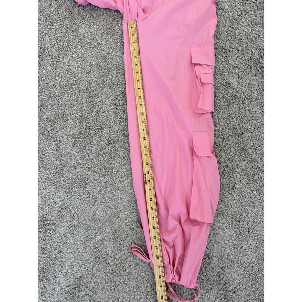Goldhinge Women’s Barbie Pink Utility Cargo Nylon Stretch‎ Adjustable Pants Sz S - Picture 8 of 8